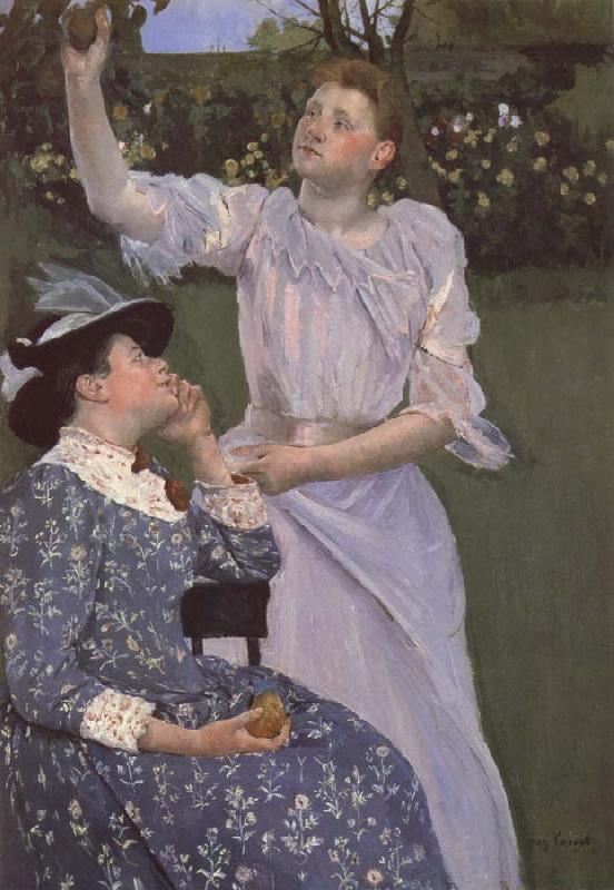 Mary Cassatt Junge Frauen beim Obstpflucken oil painting image